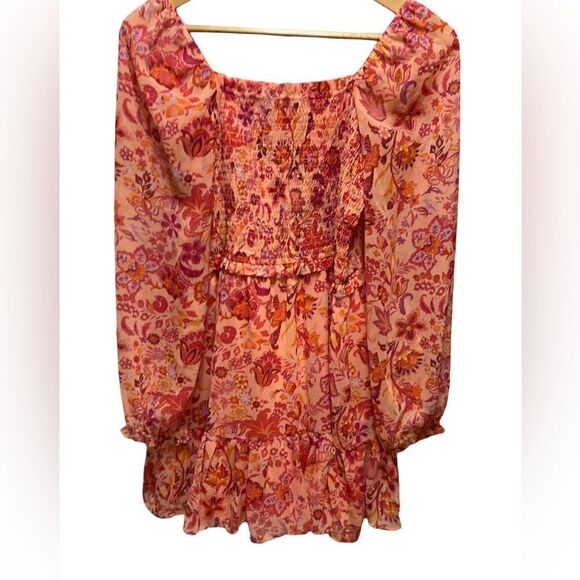 1. State Orange Floral long sleeve mini dress NWT - Picture 10 of 12